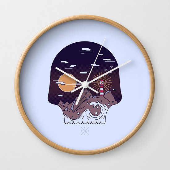 Skull Pier Wall Clock