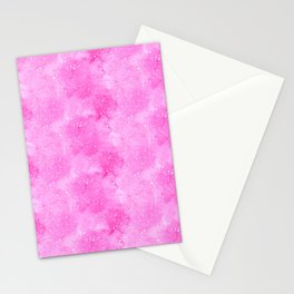 Abstract pink watercolor background. Pink color with white dots Stationery Card