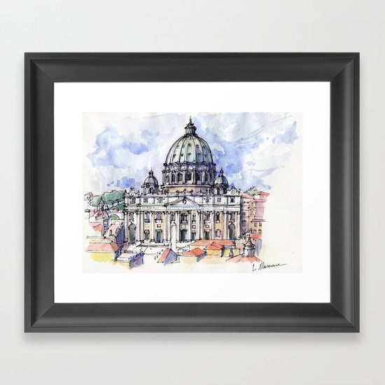 Basilica di S. Pietro a Roma (color version) Framed Art Print