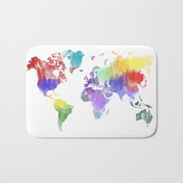 Colorful world map Bath Mat
