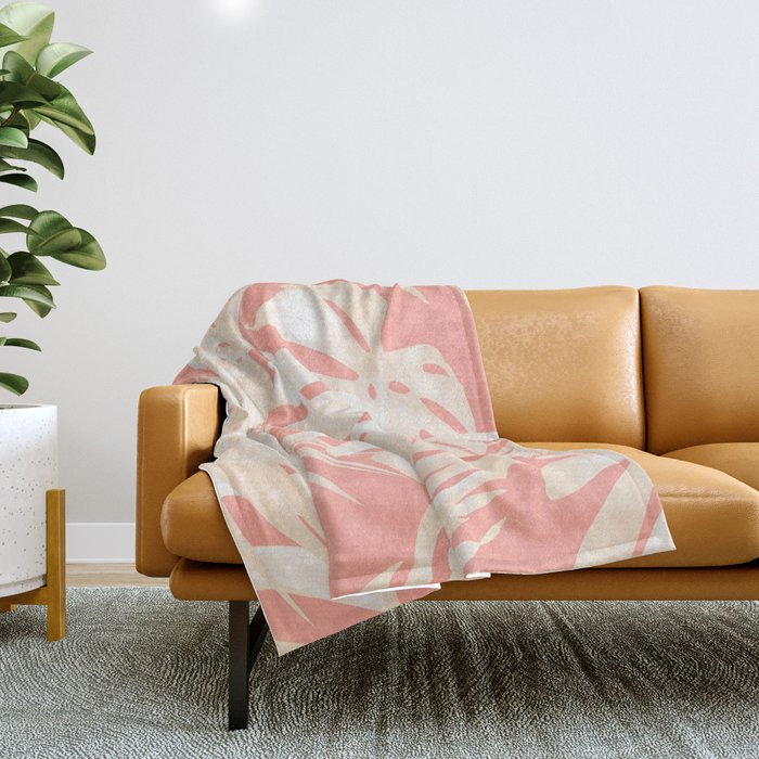 Coral pink sales throw