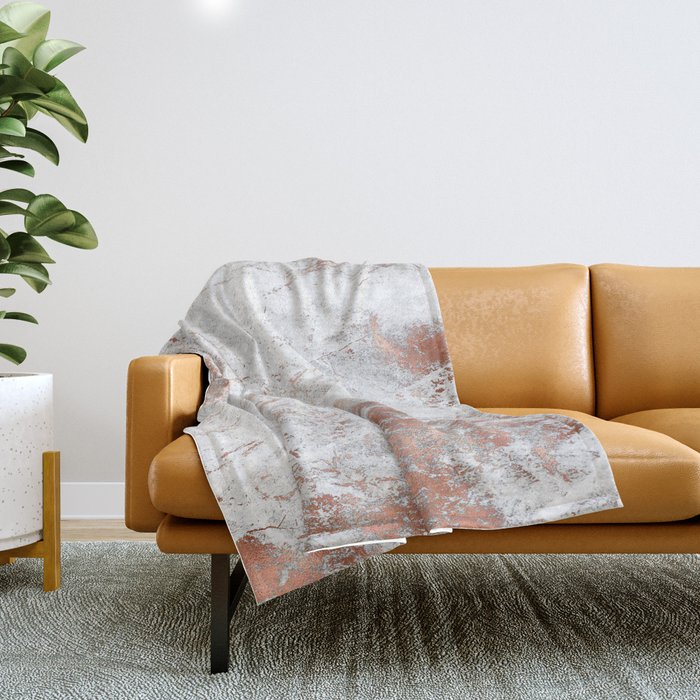 Rose And White Marble Collection Throw Blanket