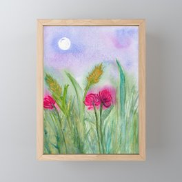 moonlit meadow Framed Mini Art Print