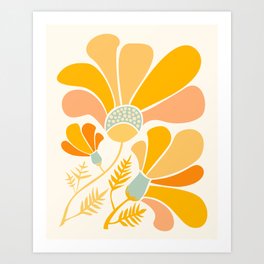 Summer Wildflowers in Golden Yellow Art Print