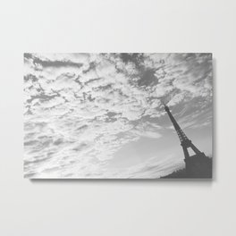 Minimalism in Paris - Eiffel Tower Black and White Travel Photography Metal Print | Digital, Minimalism, City, Eiffeltower, Parisskyline, Europe, Landscape, Skyline, Photo, France 