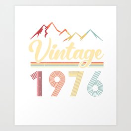 Vintage 1976 45th Birthday Retro 45 Years Old Art Print | Original, Vintage1976, Vintage, Legend, Retro, Born, 45Birthday, Parts, Birthdayshirt, Madein1976 