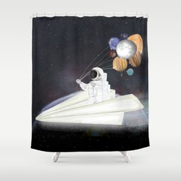 space sailing Shower Curtain