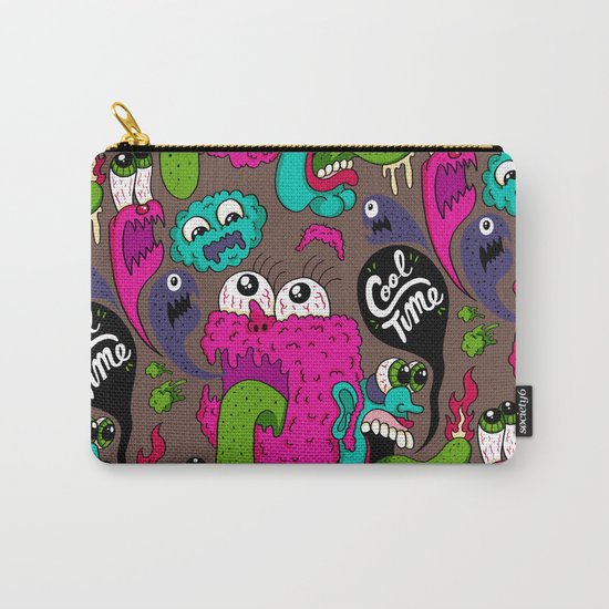 Cool Time Pattern Carry-All Pouch
