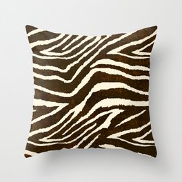 ANIMAL PRINT ZEBRA IN WINTER BROWN AND BEIGE 2019 Throw Pillow