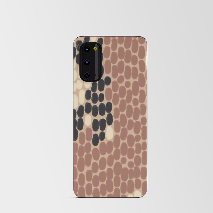 Abstract print in brown, cream and black Android Card Case