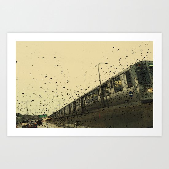 Rainy Day El train #2 Art Print