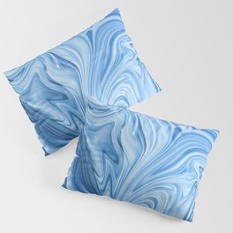 Blue Water Silk Marble Pillow Sham
