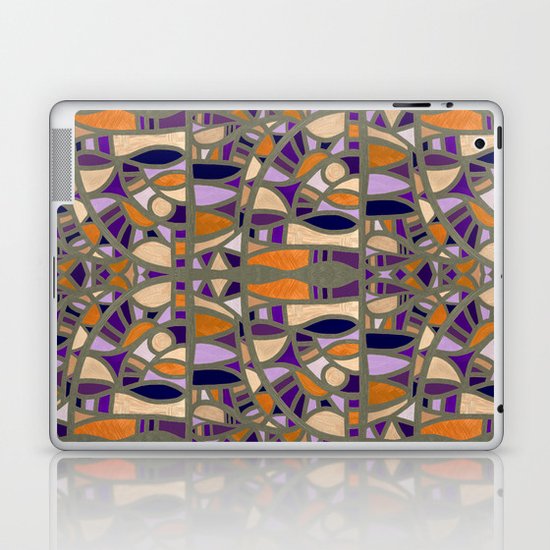 Gaudy Gaudi orange & purple Laptop & iPad Skin