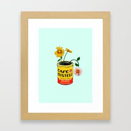 Coffee and Flowers for Breakfast in Turquoise  Framed Art Print