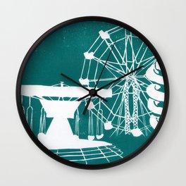 Seaside Fair in Turquoise Wall Clock