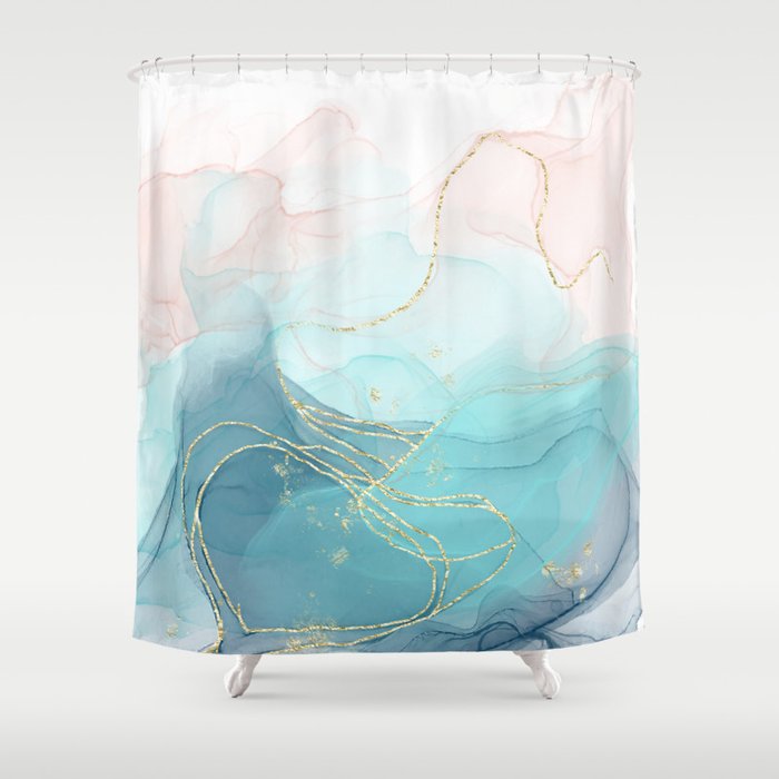 Ocean Inspired Waves Shower Curtain