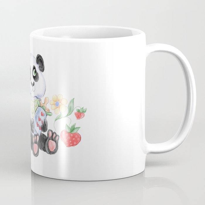 Baby Panda with strawberryes, Girl Baby shower  Coffee Mug