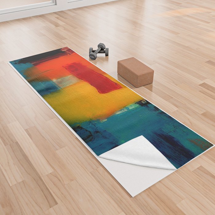 Mid Century Abstract Art Yoga Towel