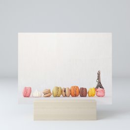 Paris, macarons and the eiffel tower Mini Art Print