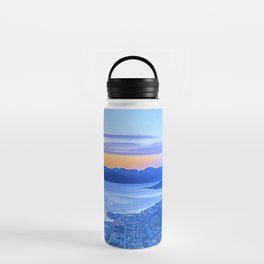 Calm Nordic Lakeview Sunset of Tromso, Norway Scandinavia Water Bottle