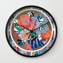 Flower Art Deco Pattern, Variations 11 Wall Clock