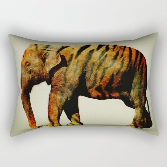 Tiger Elephant Rectangular Pillow