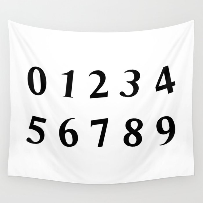 NUMBERS (BLACK & WHITE) Wall Tapestry
