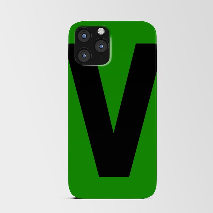 Letter V (Black & Green) iPhone Card Case