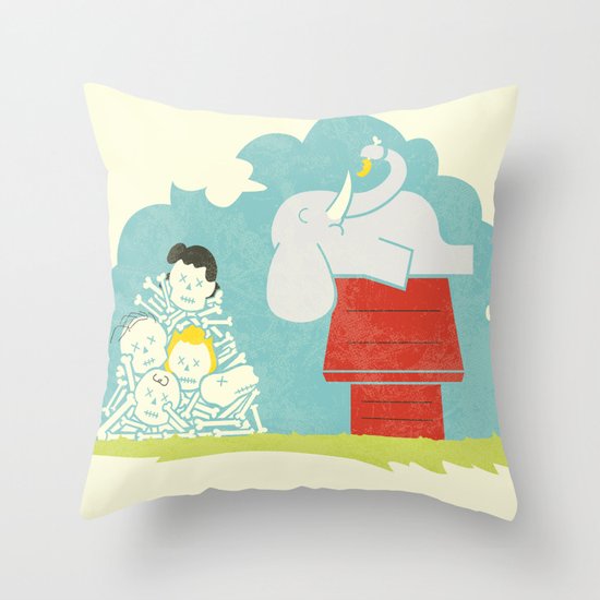 Elephants Love Peanuts Throw Pillow