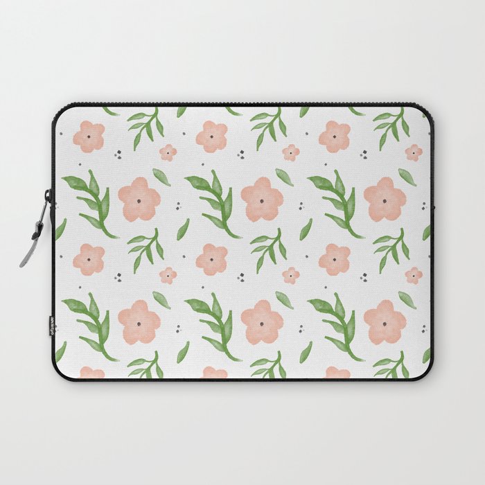 Pink flowers and greens Laptop Sleeve