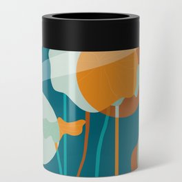flowers - abstract art Can Cooler