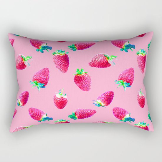 Pink Strawberry Pop Rectangular Pillow