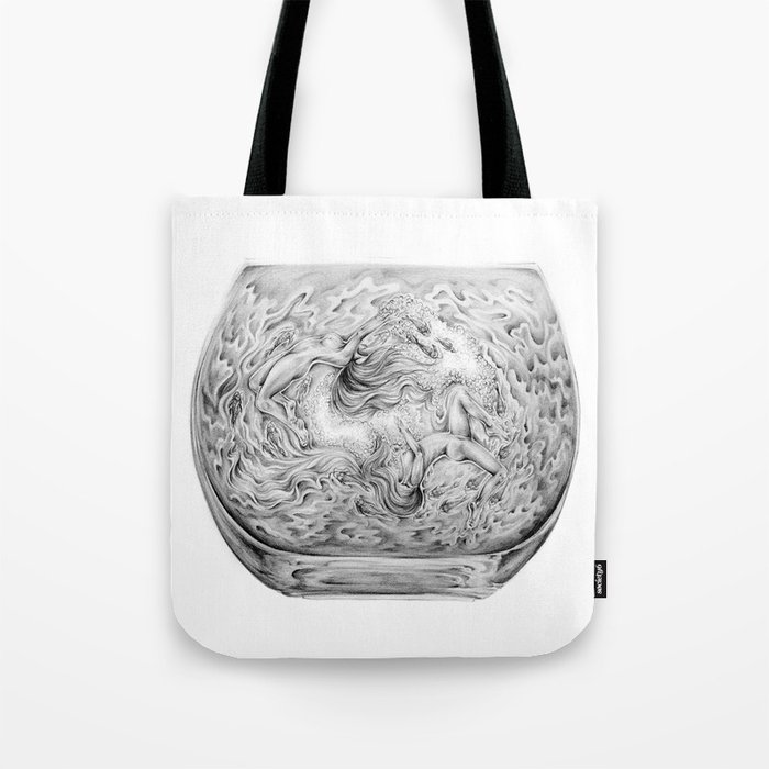 Two Lost Souls Swimming In A Fish Bowl Tote Bag