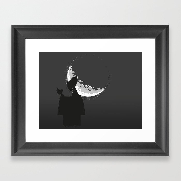 Looking the moon Framed Art Print