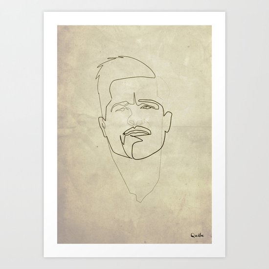 One line Inglorious Bastard Art Print