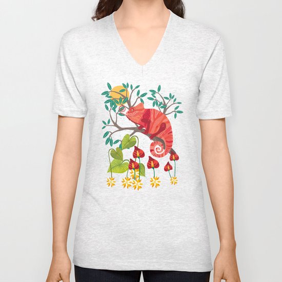 The Red Chameleon Unisex V-Neck