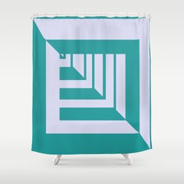  50/50 wall, bars Modern coral and lilac Shower Curtain