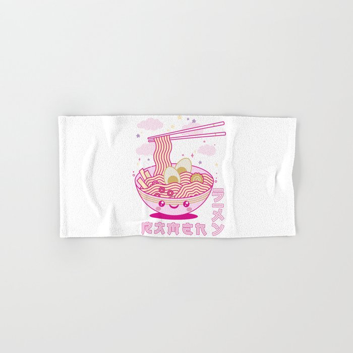 Cute Kawaii Anime Ramen Noodles Soup Japanese Aesthetic Hand & Bath Towel