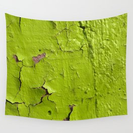 Green, yellow painted wall Wall Tapestry