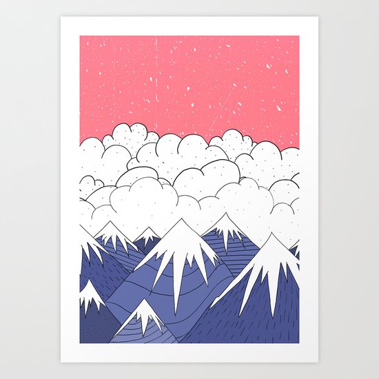 The mountains and the clouds Art Print