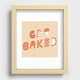 Get Baked Food Illustrative Lettering Recessed Framed Print