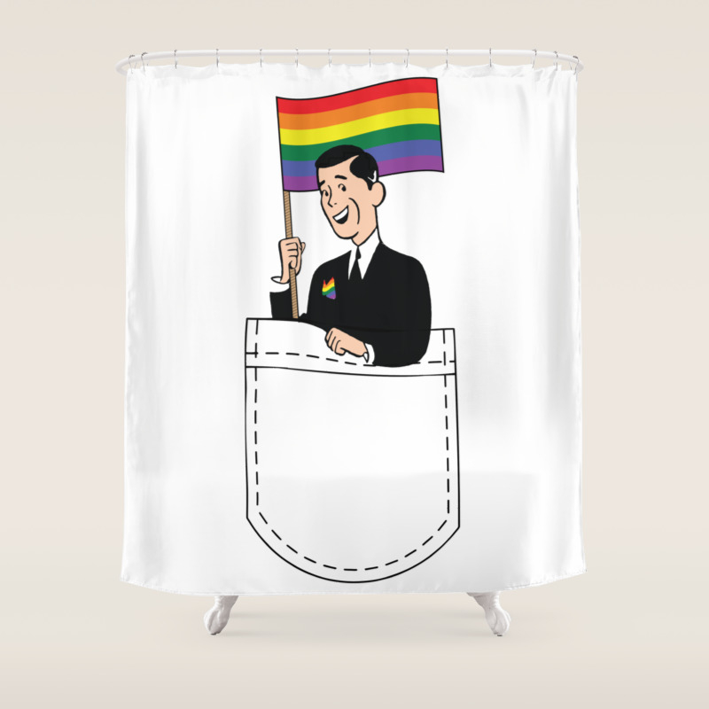 Gay Friendly Pocket Guy Shower Curtain By Teeign Society6