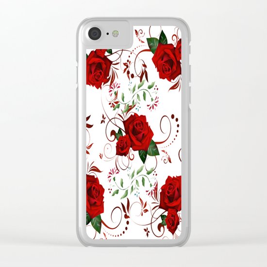 Enchanted Red Rose Abstract Clear iPhone Case