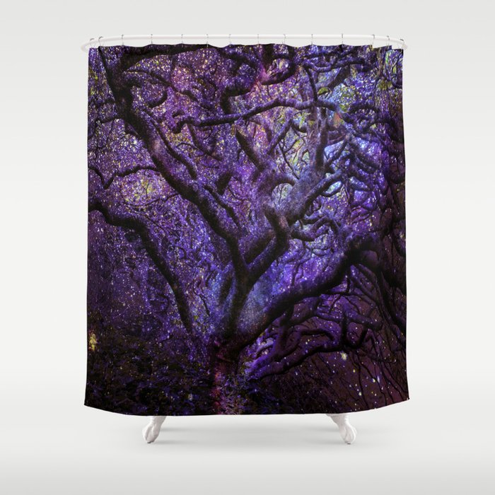 Mystic Tree Of Knowledge Purple Shower Curtain By Vintageby2sweet