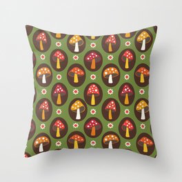 Magical Mushroom Kingdom: Patterns for Nature Lovers Throw Pillow