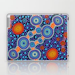 Authentic Aboriginal Art - The Journey Blue Laptop & iPad Skin