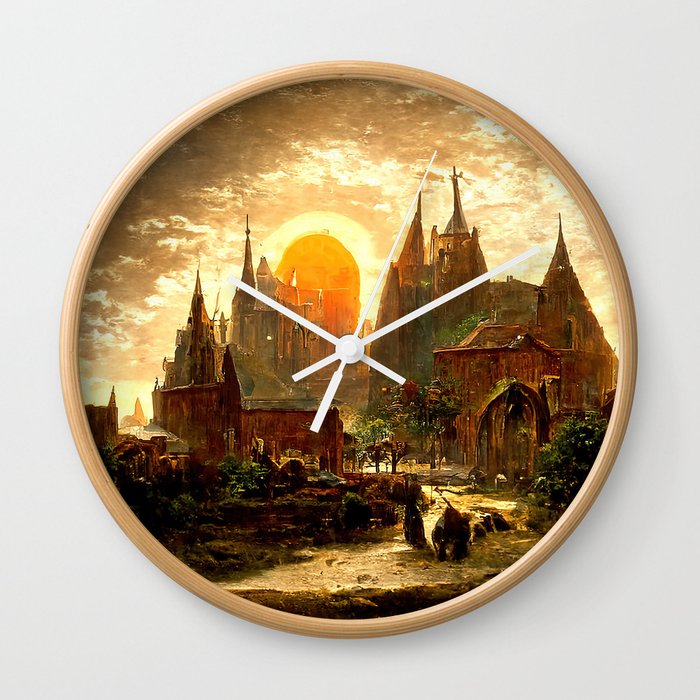 Medieval Fantasy Town Wall Clock