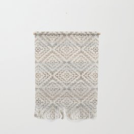 White Farmhouse Rustic Vintage Geometric Moroccan Fabric Style Wall Hanging