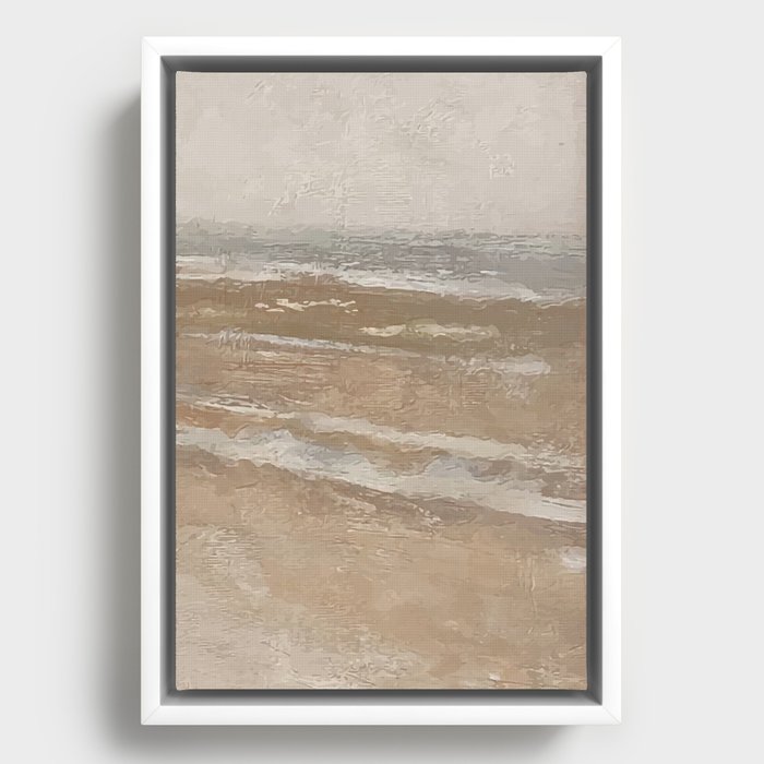 Neutral Painting Seascape | Coastal 3/3 Framed Canvas