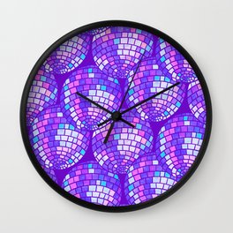 Purple Disco Party Wall Clock
